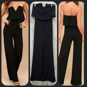 Elegant Black Strapless Jumpsuit